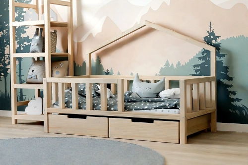 Drewniane Łóżko Domek 200x120 ▪ Alva