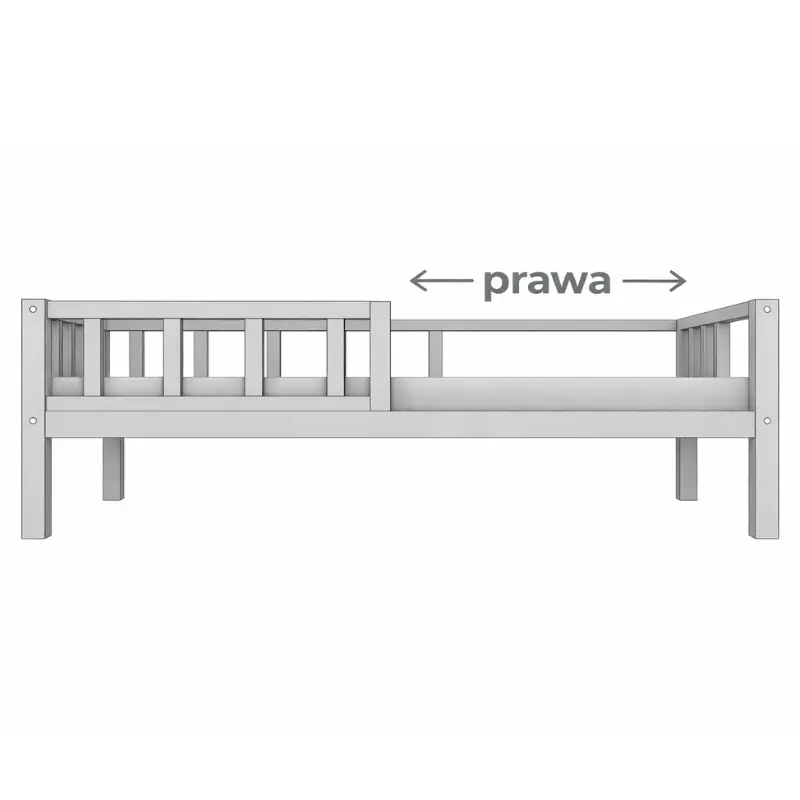 bezpieczne drewniane łózko dziecięce 200x140 z barierkami i grubą ramą